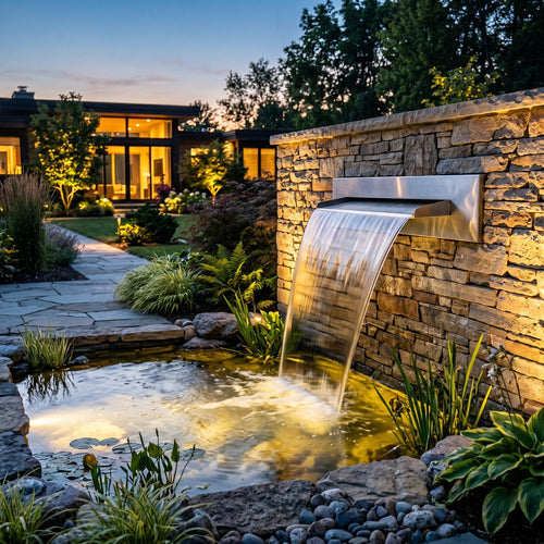 24" Stainless Steel Waterfall Spillway — in use